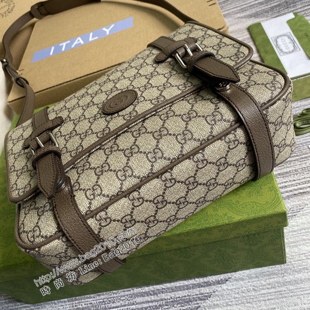 Gucci新款包包 古馳帆布男士單肩斜挎郵差包 Gucci男款信使包 658542  ydg3080